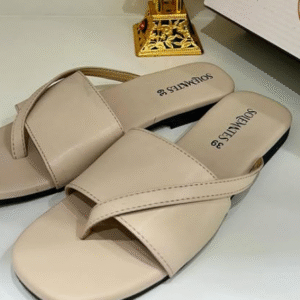 Taupe slip-on sandals