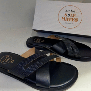 Black crisscross sandals