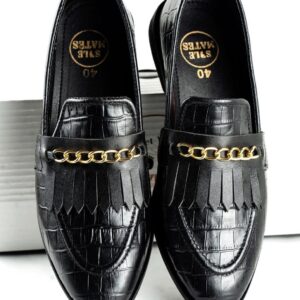 Black Croco Handcrafted Shoes